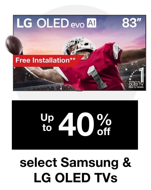 Up to 40% off select Samsung & LG OLED TVs